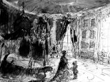 MARSCHALLIN UND DER MOOR aus dem 1. Akt DER ROSENKAVALIER,  Tusche-Sepia, 36 x 48 cm.jpg